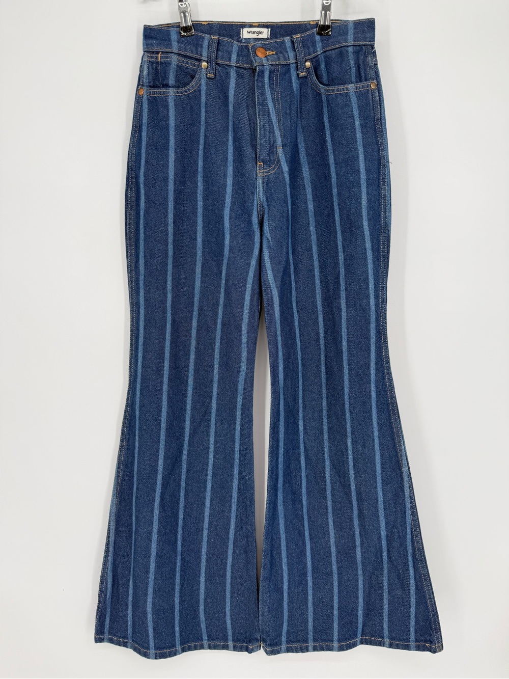 Wrangler Wanderer High Rise Laser Stripe Flare Jeans 28x30 70s Western